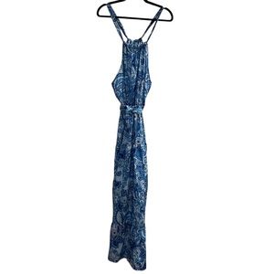 Blue floral, maxi dress, lightweight, great for hot summers!